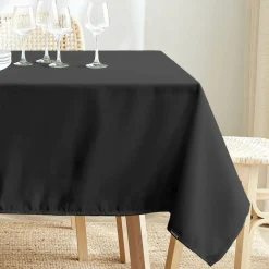 Nappe carrée anti tache (100 x 100 cm) Elise Noire