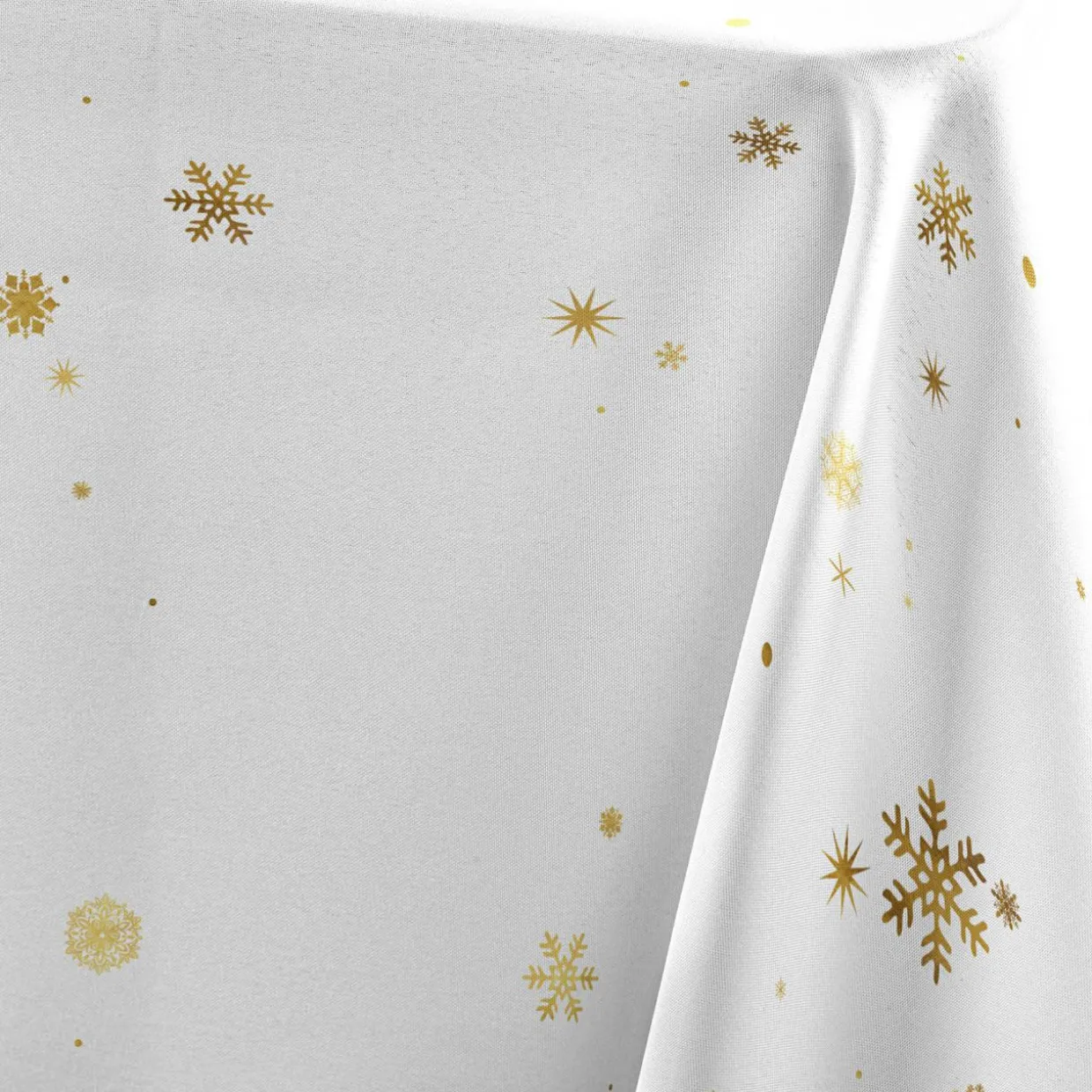 Nappe de Noël rectangulaire (150 x 300 cm) Constellation Blanc et doré