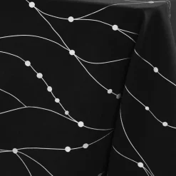 Nappe de Noël rectangulaire (140 x 240 cm) Astrelia Noir et argent