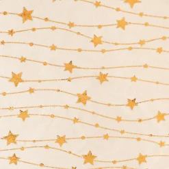 Nappe de Noël rectangulaire (360 x 140 cm) Pluie d'étoiles Ivoire et doré