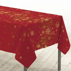 Nappe de Noël rectangulaire (150 x 240 cm) Constellation Rouge et doré