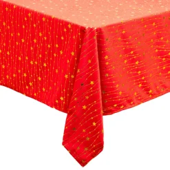 Nappe de Noël rectangulaire (360 x 140 cm) Pluie d'étoiles Rouge