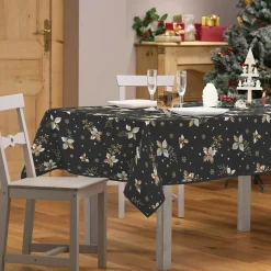 Nappe de Noël rectangulaire (150 x 240 cm) Guido Gris anthracite