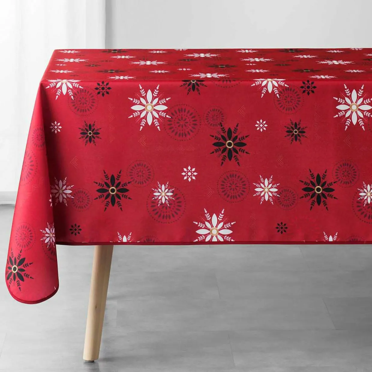 Nappe de Noël rectangulaire (150 x 300 cm) Enchanté Rouge
