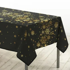 Nappe de Noël rectangulaire (150 x 300 cm) Constellation Noir et doré