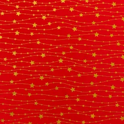 Nappe de Noël rectangulaire (140 x 240 cm) Pluie d'étoiles Rouge et doré