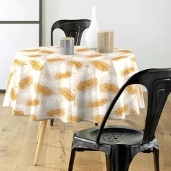 Nappe enduite PVC Ronde (160 cm) Sarina Taupe