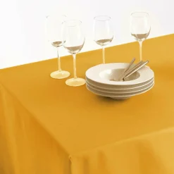 Nappe rectangulaire anti tache (140 x 240 cm) Mina Jaune ocre