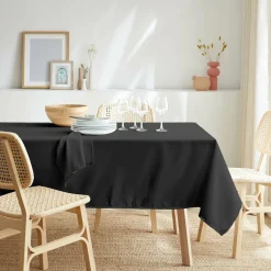 Nappe rectangulaire anti tache (140 x 350 cm) Elise Noire