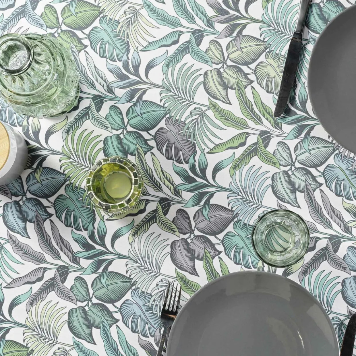 Nappe rectangulaire anti tache (145 x 240 cm) Stylis Verte