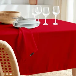 Nappe rectangulaire anti tache (140 x 200 cm) Elise Rouge