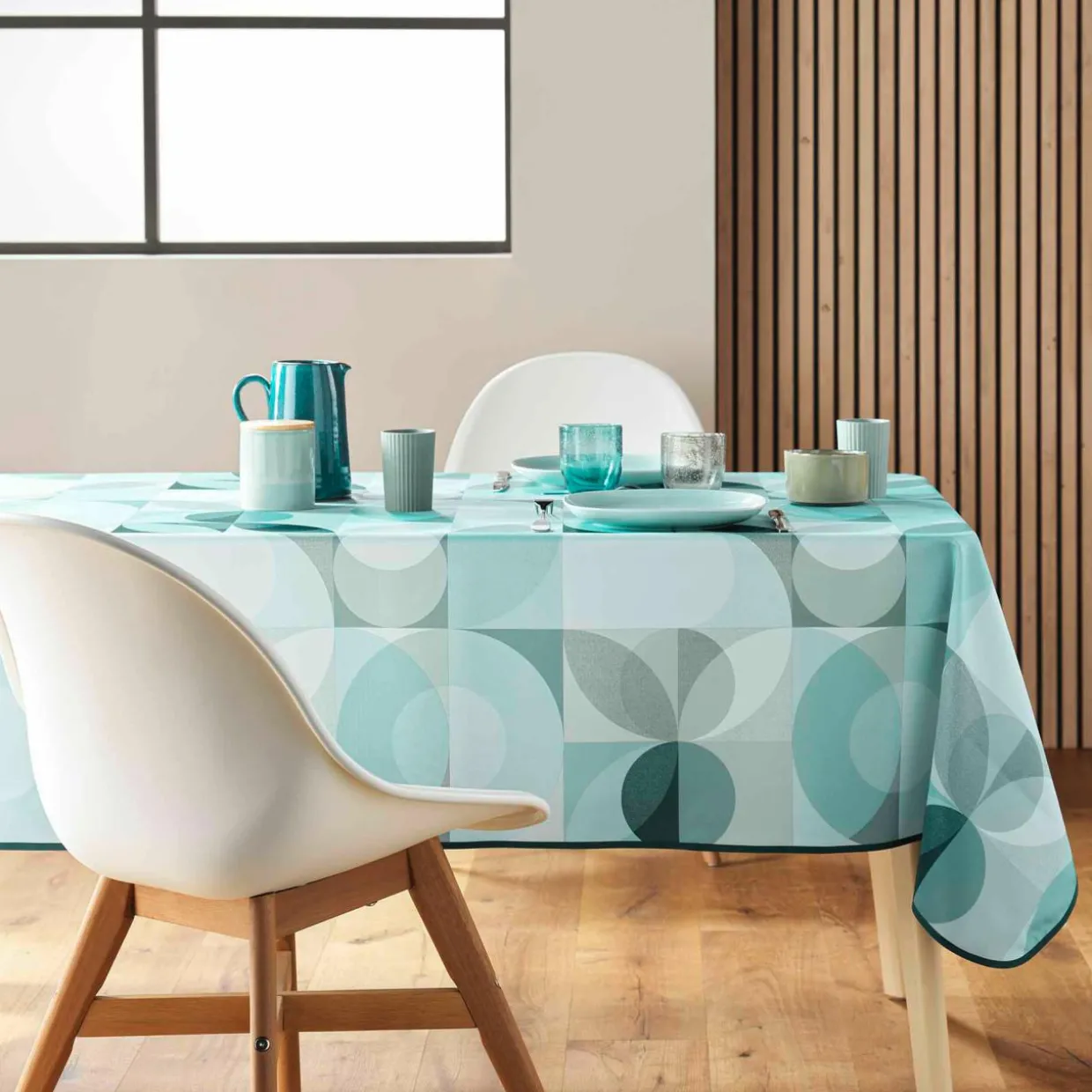 Nappe rectangulaire anti tache (150 x 240 cm) Tessouro Vert sauge