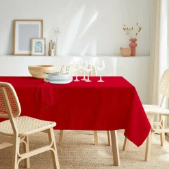 Nappe rectangulaire anti tache (140 x 300 cm) Elise Rouge