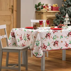 Nappe rectangulaire anti tache (150 x 300 cm) Père Noël Blanc