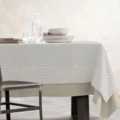 Nappe rectangulaire coton enduit (150 x 250 cm) Clara Grise