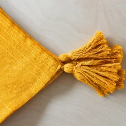 Nappe rectangulaire coton recyclé (140 x 240 cm) Bombay Jaune moutarde