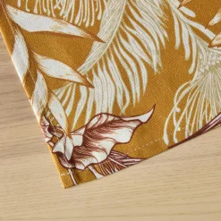 Nappe rectangulaire coton enduit (150 x 350 cm) Granada Jaune moutarde