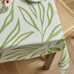 Nappe rectangulaire coton enduit (150 x 250 cm) Galice Vert eucalyptus