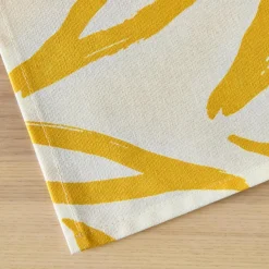 Nappe rectangulaire coton enduit (150 x 250 cm) Galice Jaune moutarde