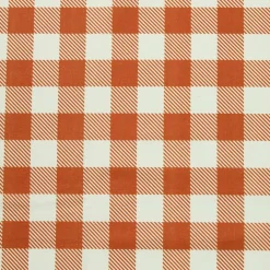 Nappe rectangulaire coton enduit (150 x 350 cm) Vichy Terracotta