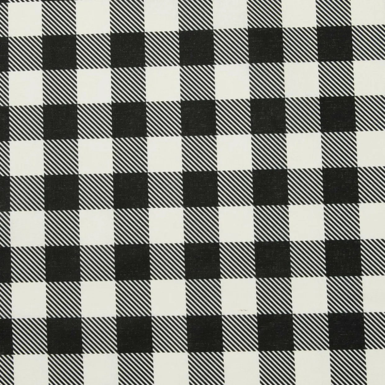 Nappe rectangulaire coton enduit (150 x 350 cm) Vichy Noire