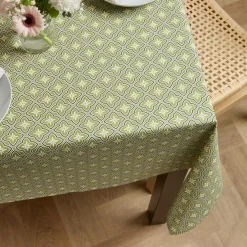 Nappe rectangulaire coton enduit (150 x 350 cm) Gloria Verte