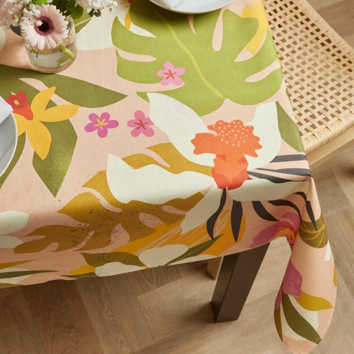 Nappe rectangulaire coton enduit (150 x 250 cm) Rio Multicolore