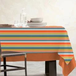 Nappe rectangulaire coton enduit (150 x 350 cm) Mandarine Multicolore