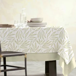 Nappe rectangulaire coton enduit (150 x 250 cm) Galice Beige