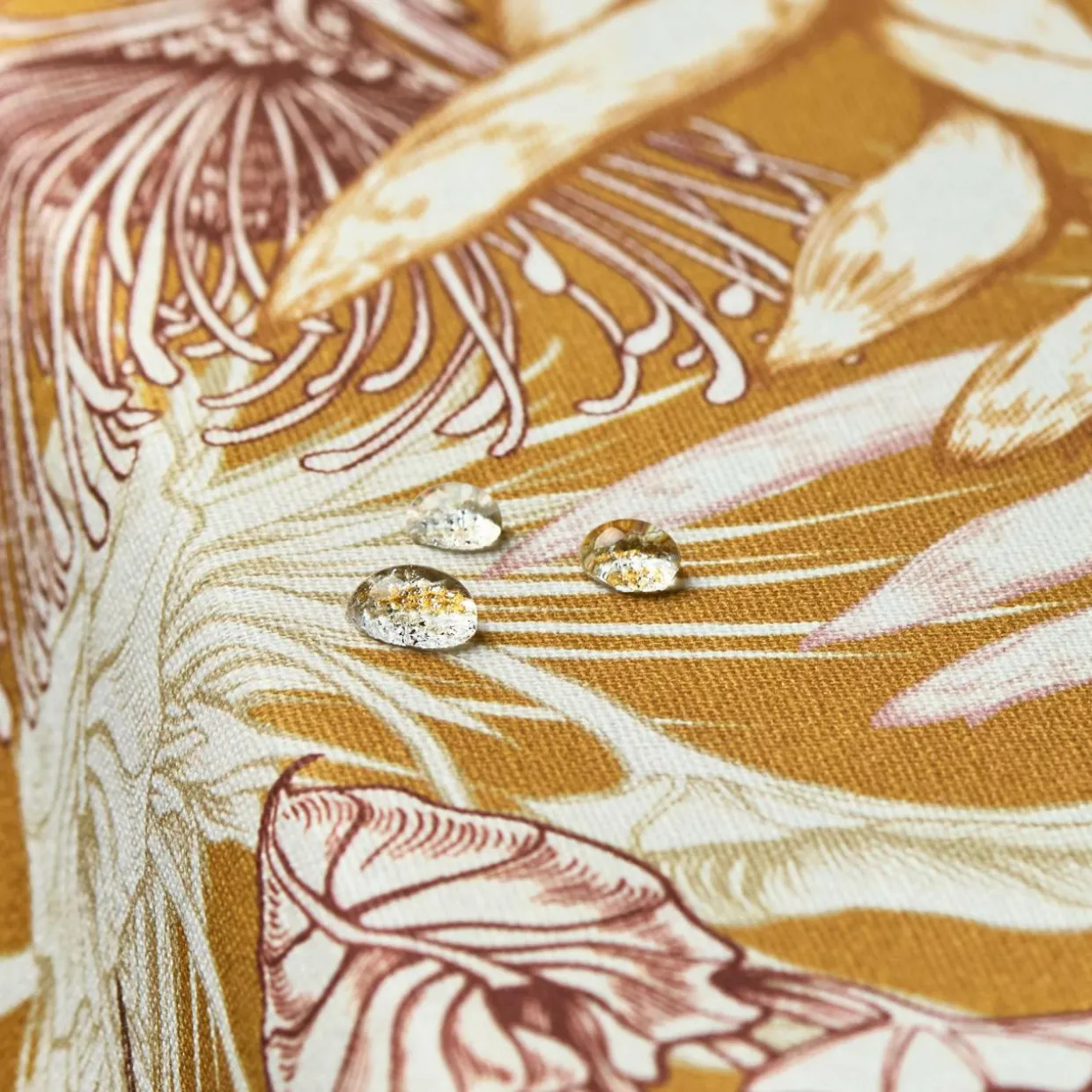 Nappe rectangulaire coton enduit (150 x 250 cm) Granada Jaune moutarde