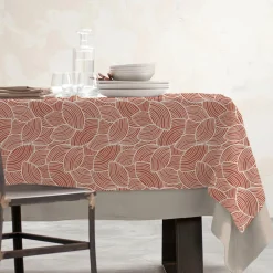 Nappe rectangulaire coton enduit (150 x 350 cm) Sarah Terracotta