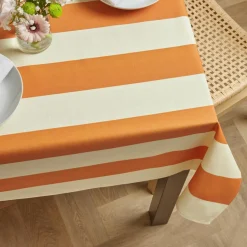 Nappe rectangulaire coton enduit (150 x 350 cm) Clementine Orange