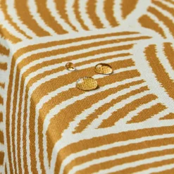 Nappe rectangulaire coton enduit (150 x 350 cm) Sarah Jaune moutarde