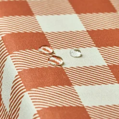 Nappe rectangulaire coton enduit (150 x 250 cm) Vichy Terracotta