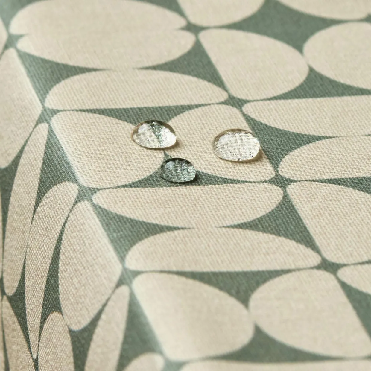 Nappe rectangulaire coton enduit (150 x 350 cm) Sofia Verte