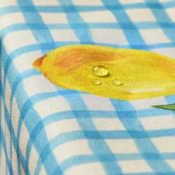 Nappe rectangulaire coton enduit (150 x 350 cm) Menton Bleue