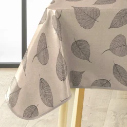 Nappe rectangulaire enduite PVC (140 x 240 cm) Feuillys Beige