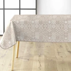 Nappe rectangulaire enduite PVC (140 x 240 cm) Carella Blanche