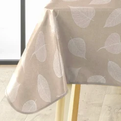 Nappe rectangulaire enduite PVC (140 x 240 cm) Feuillys Blanche