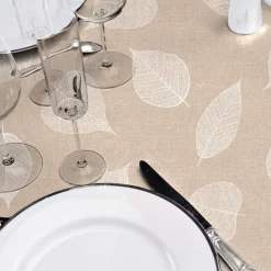 Nappe rectangulaire enduite PVC (140 x 240 cm) Feuillys Blanche