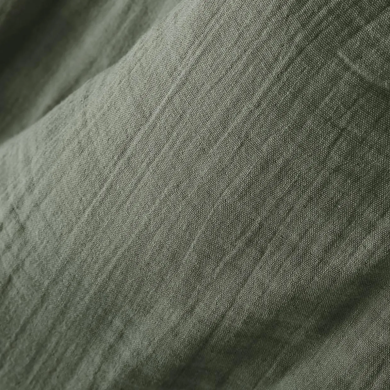 Nappe rectangulaire gaze de coton (150 x 250 cm) Gaïa Vert romarin