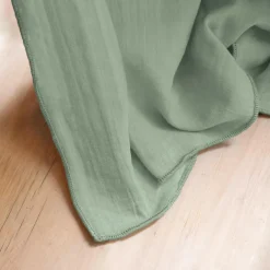 Nappe rectangulaire gaze de coton (150 x 250 cm) Gaïa Vert eucalyptus