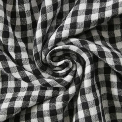 Nappe rectangulaire gaze de coton (150 x 250 cm) Gaïa vichy Noire