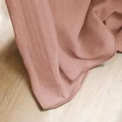 Nappe rectangulaire gaze de coton (150 x 250 cm) Gaïa Rose pêche