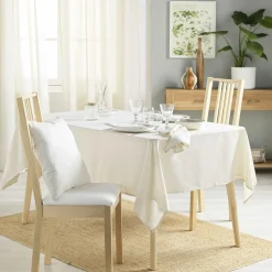 Nappe rectangulaire lin (140 x 240 cm) Pauline Ecru