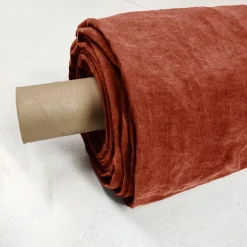 Nappe rectangulaire lin lavé (170 x 250 cm) Louise Terracotta