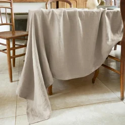Nappe rectangulaire lin lavé (170 x 250 cm) Louise Beige