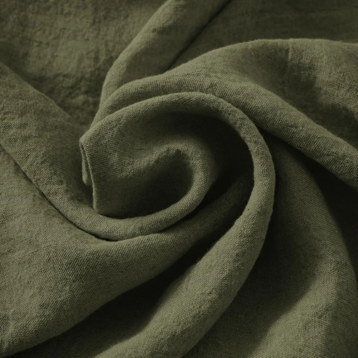 Nappe rectangulaire lin lavé (170 x 350 cm) Louise Vert romarin