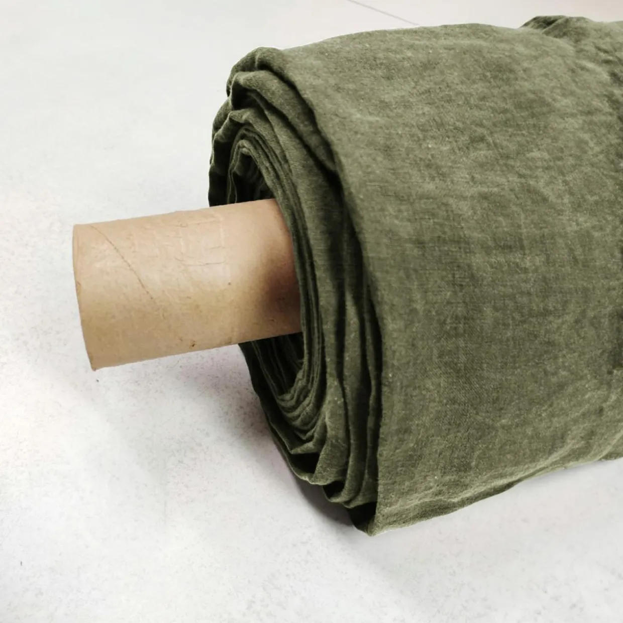 Nappe rectangulaire lin lavé (170 x 350 cm) Louise Vert romarin