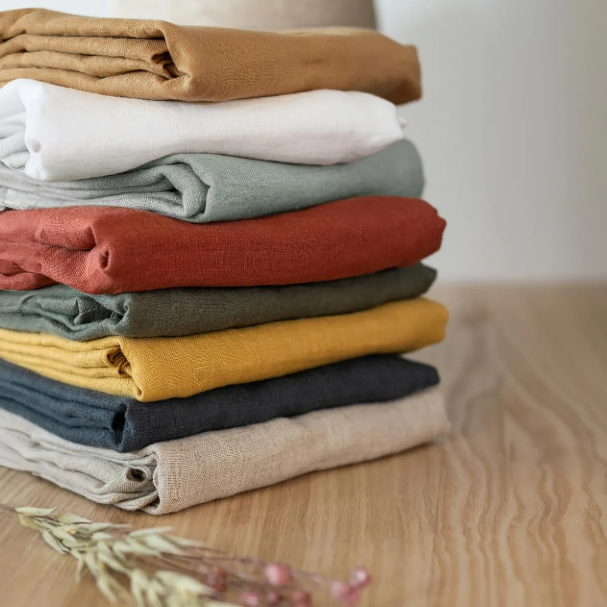 Nappe rectangulaire lin lavé (170 x 350 cm) Louise Beige